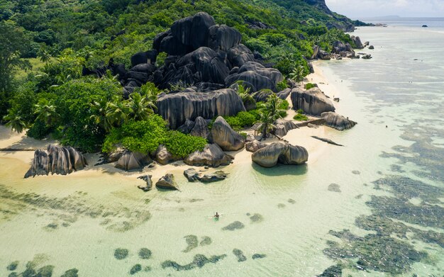 La Digue, Strand der Seychellen