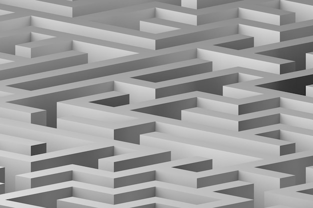 Laberinto cuadrado gris modelo 3d