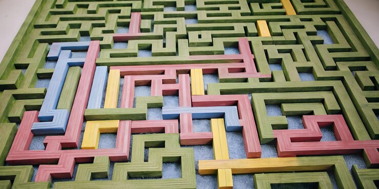 Foto un laberinto con las letras x en él