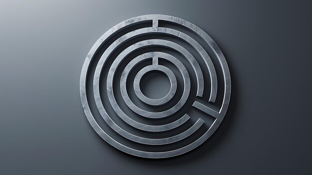 un laberinto negro y plateado con un diseño circular en la parte superior