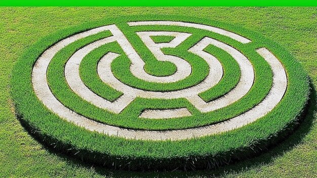 Un laberinto verde en un jardín exuberante