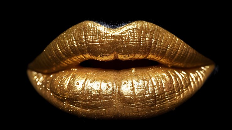Un labio dorado con un labio grande.