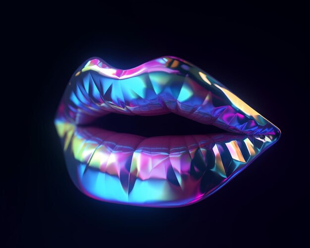 Un labio con un labio que tiene un reflejo de la luz en él.
