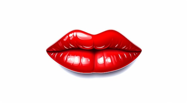 Los labios rojos brillantes y sexy