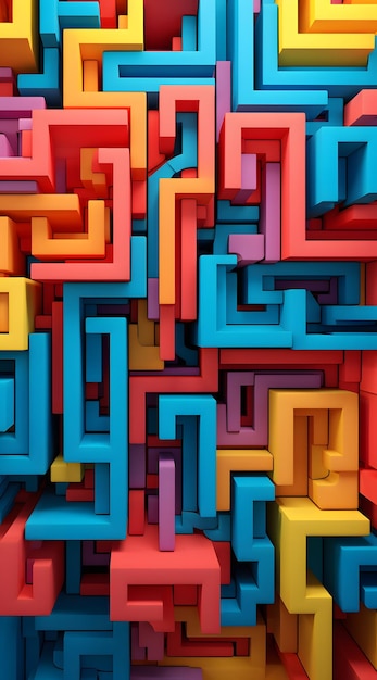 labirinto 3D colorido