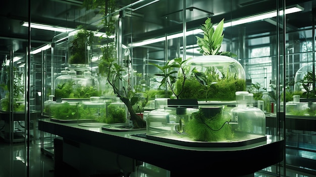 Laboratório de cultura de tecidos de meristemas para cultivo de plantas