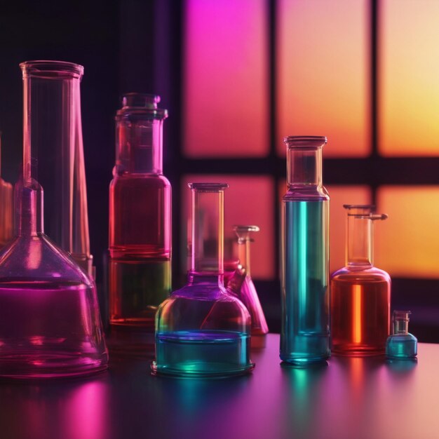 Foto el laboratorio químico de arte mágico