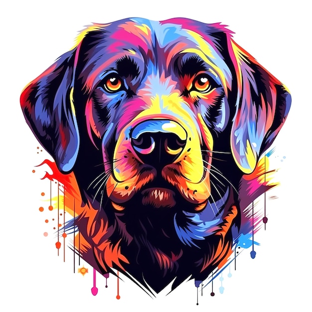 Labrador-Hundekopf auf sauberem Hintergrund Png für Sublimationsdruck Haustiere Illustration Generative KI