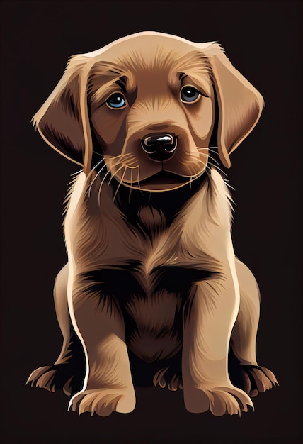 Labrador lindo cachorrinho cachorro impressão de alta qualidade arte vetorial impressão gráfica