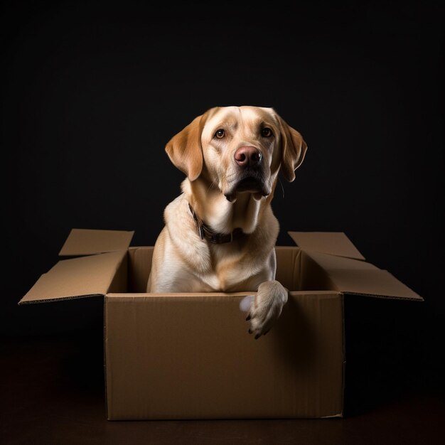 Labrador retriever apanhado em acção