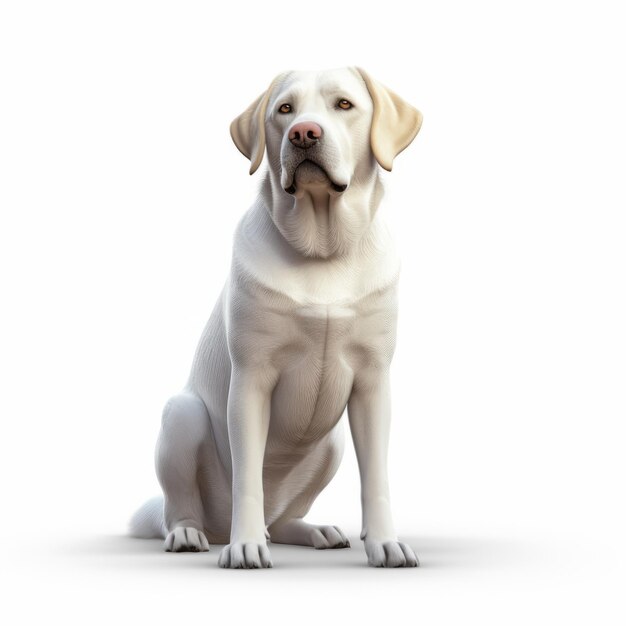 Labrador Retriever Branco fotorrealista em Cinema4d