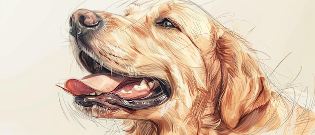 El Labrador Retriever de Da Vincistyle con la lengua colgante