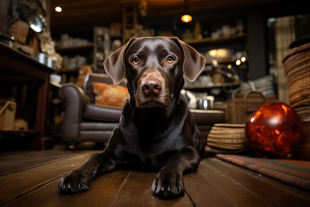 Labrador retriever em casa