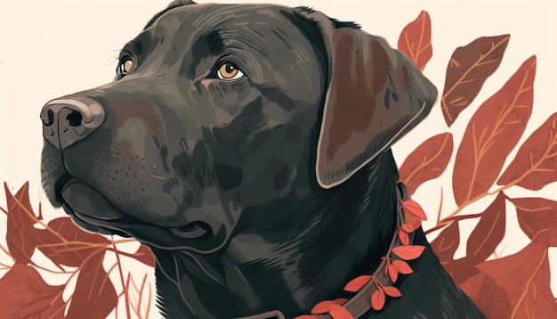 Labrador Retriever Hund Kreative Illustration Ai generieren