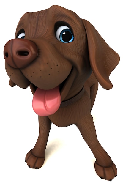 Labrador retriever marrom de desenho animado 3D divertido