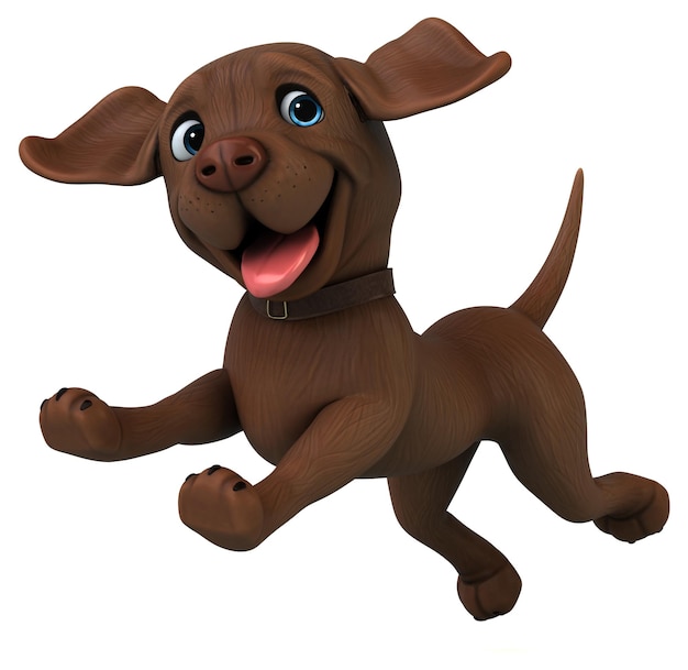 Labrador retriever marrom de desenho animado 3D divertido