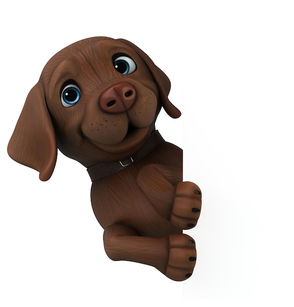 Labrador retriever marrom de desenho animado 3D divertido