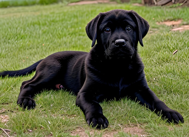 Labrador-Retriever-Welpe im Hof