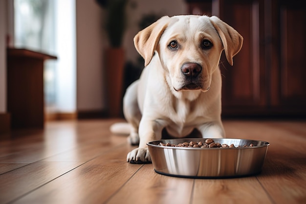 Foto labradors trocknen essen im wohnzimmer.