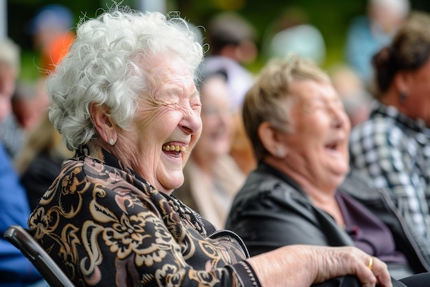 Lachen im Park am Parkinson-Tag