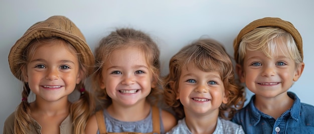 Lachende kleine Kinder auf einem weißen Hintergrund