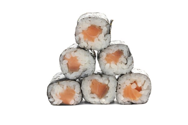 Lachs-Maki-Sushi lokalisiert in Weiß