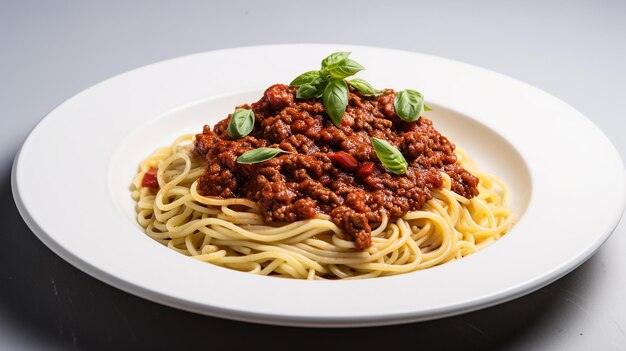 Foto lachs mit pasta auf tomaten auf einem teller