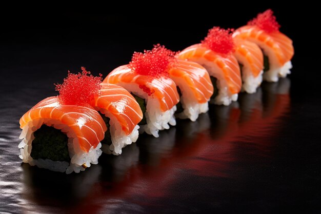 Lachs-Sushi und Lachs-Maki