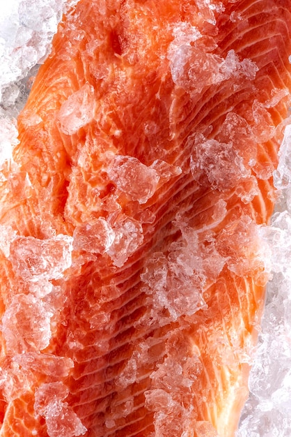 Lachsfilet rohes Fleisch auf Ice Food Hintergrund