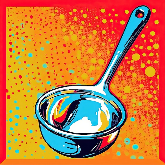 Foto ladle pop art estilo de arte fundo branco de alta qualidade