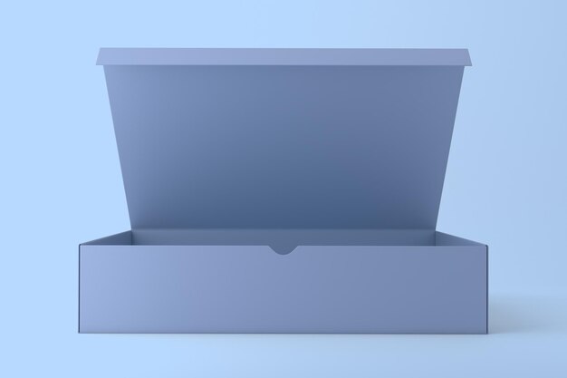 Foto lado da frente da caixa de presente isolado em fundo azul