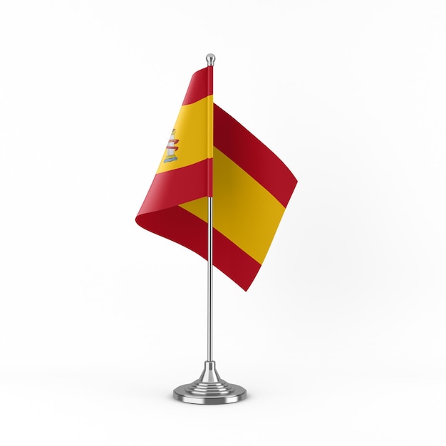 Lado delantero de la bandera de España en fondo blanco