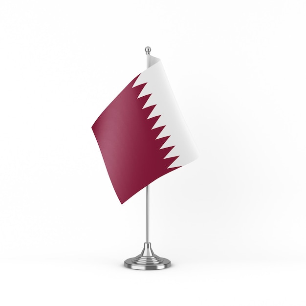 Lado derecho de la bandera de Qatar en fondo blanco