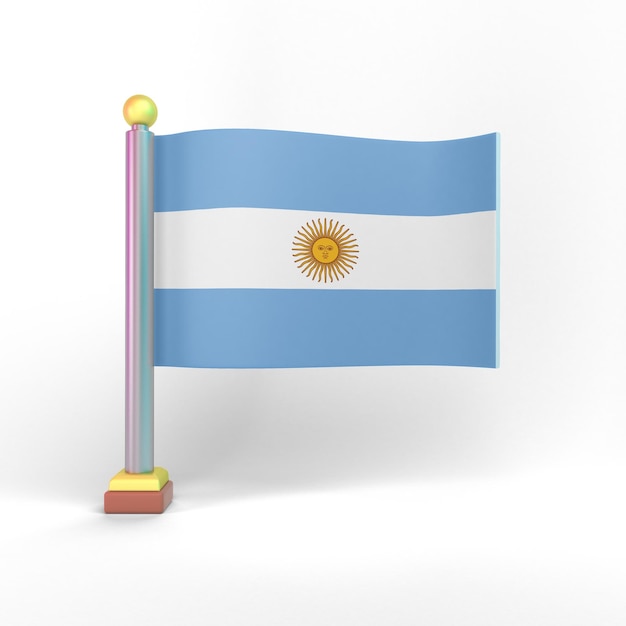 Lado frontal de la bandera Argentina