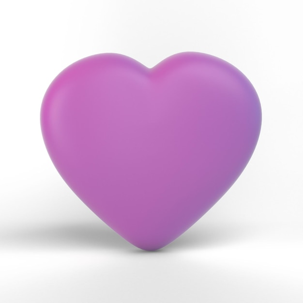 Lado frontal del corazón en fondo blanco