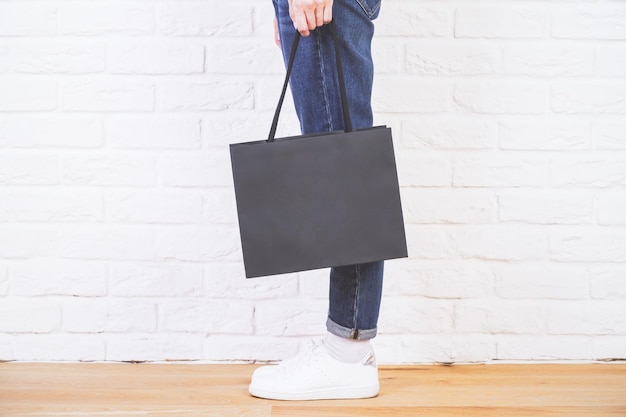 Lado del ladrillo de la bolsa de compras