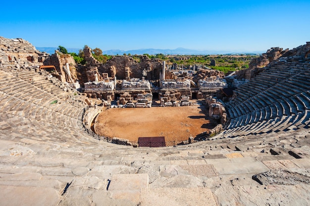 Lado del teatro ciudad antigua Turquía