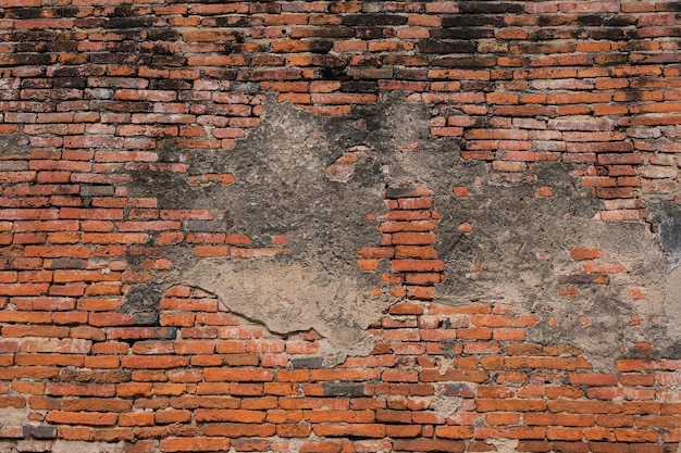 Ladrillo antiguo de más de 500 añosPared de ladrillo rojo para el fondo y la textura