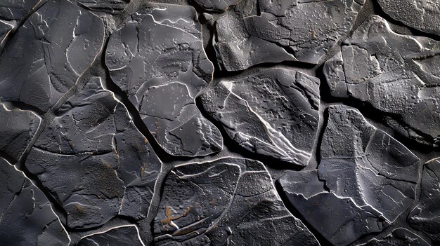 Foto ladrillos de pizarra negra apilados azulejos de pared de piedra gris oscuro con textura áspera