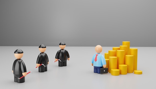 Los ladrones están tratando de robar dinero Los ladrones roban dinero 3d render