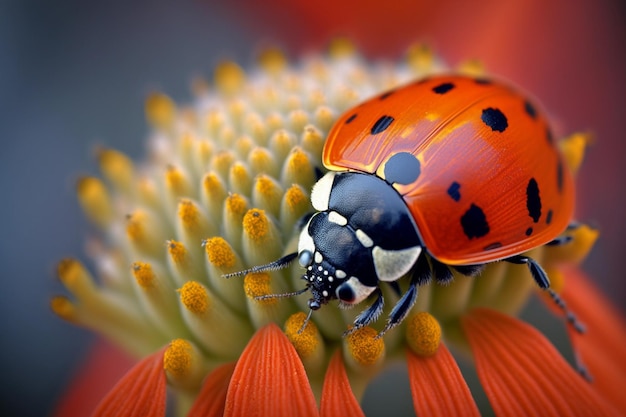 Lady bug macro primer plano