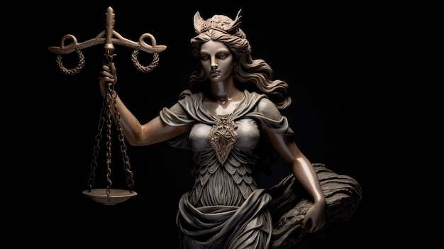 Lady Justice escultura como concepto de justitia IA generativa