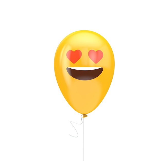 Lächelnd mit Herzaugen Emoji schwimmender Ballon