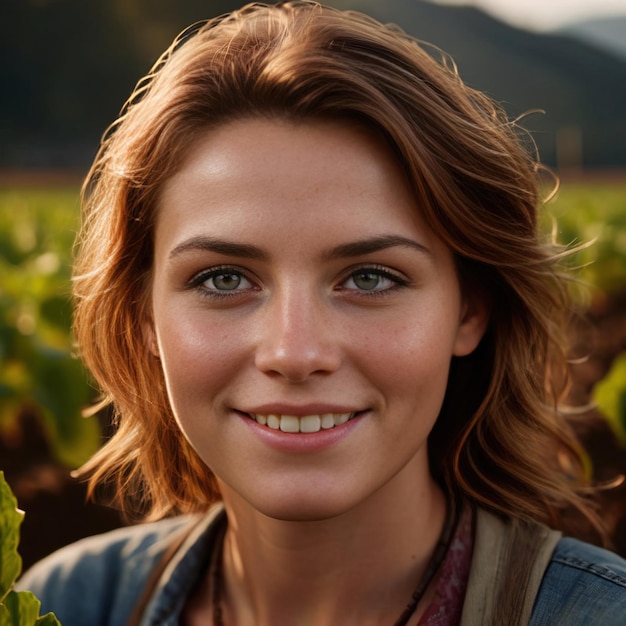lächelnde Bauernfrau