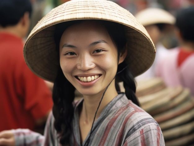 Foto lächelnde chinesin