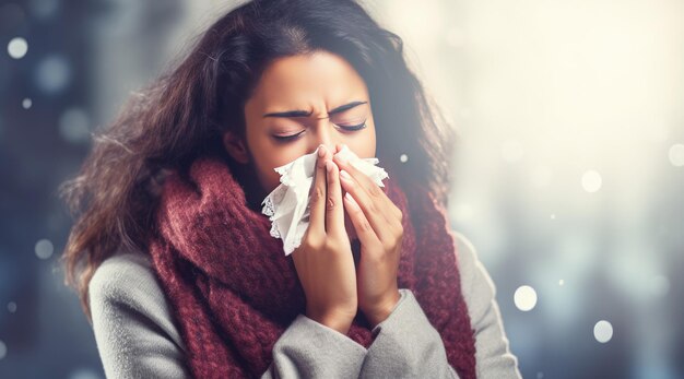 Lächelnde Frau genießt den Winter im Freien in der Stadt