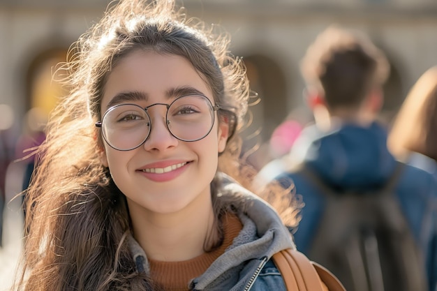 Lächelnde Frau mit Brille