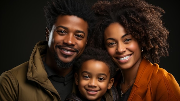 Lächelnde Gesichter einer afrikanischen Familie