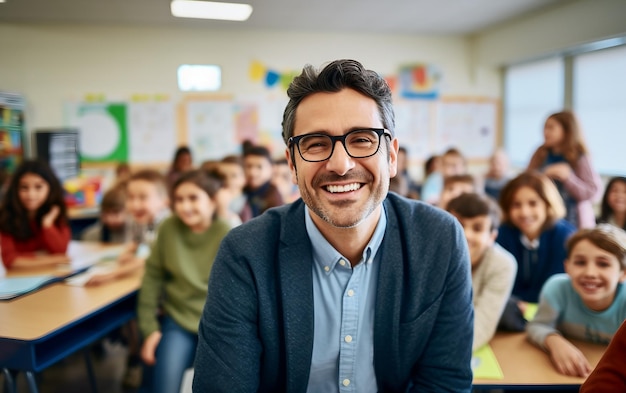 Lächelnde Lehrerin in der Grundschule