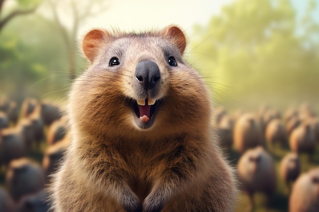 Lächelnde Quokkas in Australien